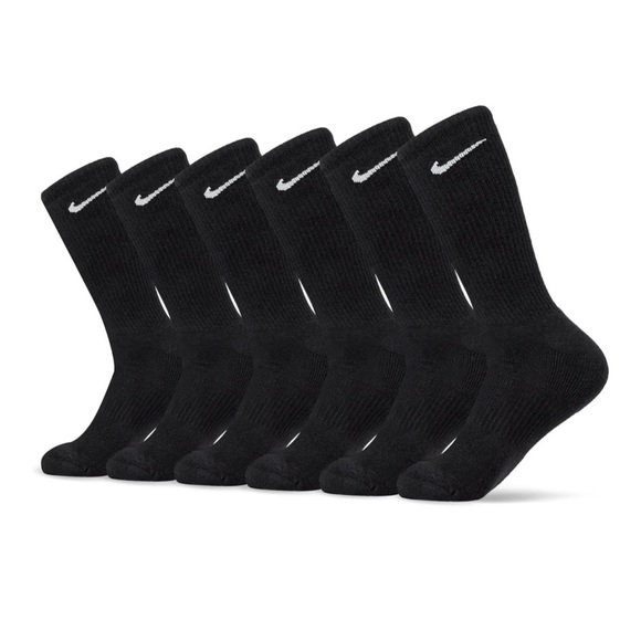 NWT Nike Unisex Crew Socks Color Black 6 Pair - Picture 2 of 8